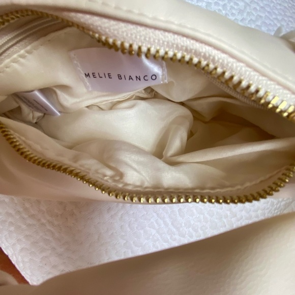 Melie Bianco Knot Handled Vegan Leather Clutch Handbag Satchel Bag, Ivory - Picture 4 of 6